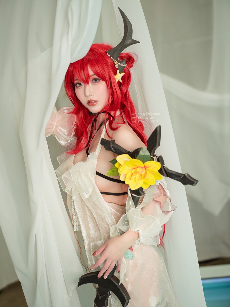 切切Celia 明日方舟 史尔特尔泳装 Surtr Cosplay 写真 27P插图3