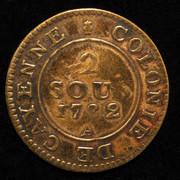 2 sous Guayana Francesa. Luis XVI 1782. PAS7610