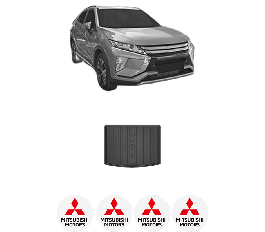 Tavita Portbagaj MITSUBISHI ECLIPSE CROSS (GK_, GL_) din 2017-2021, Protectie Portbagaj Auto, 4x Stickere auto cu MITSUBISHI