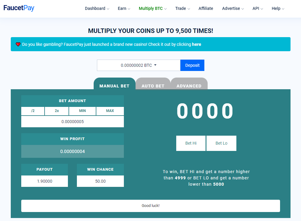 FaucetPay Review - Dice Game