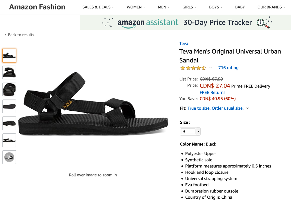 teva true to size