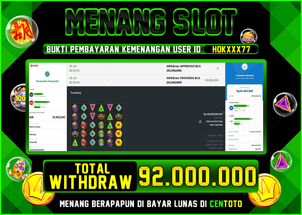 BUKTI JACKPOT LUNAS CENTOTO