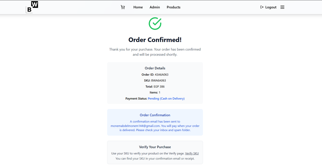 Black & White E-commerce feature 9 screenshot - Web project