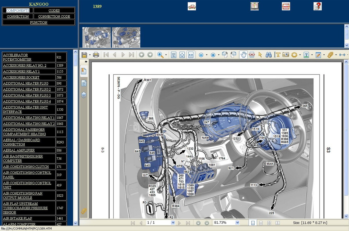 Renault Visu Wiring Diagram Full Pack