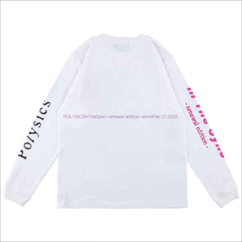 『In The Sync -renewal edition-–』ロングTシャツ 白 (M/L/XL) ￥5,000