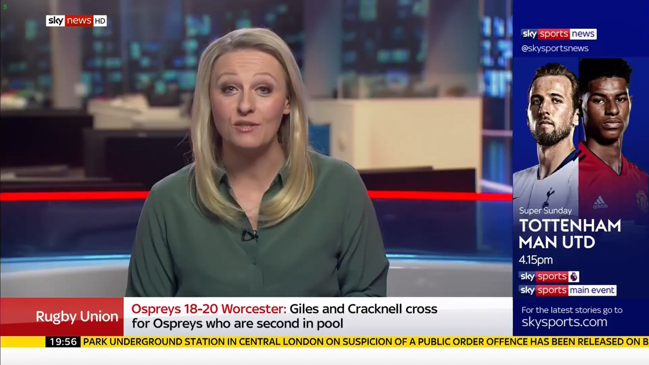 12 January - 19.30.00 - Sportsline. Sky News presents the news a