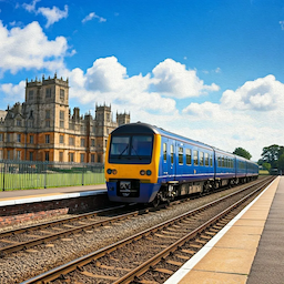 A private train picks up its passengers from their home