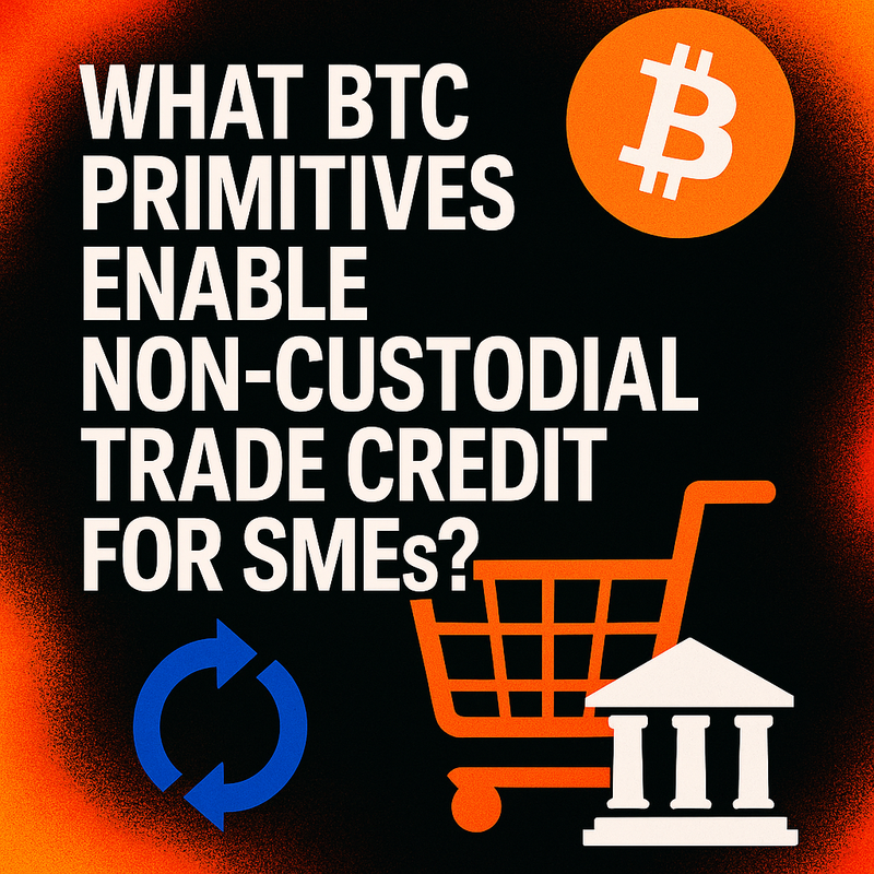 What BTC primitives enable non-custodial trade credit for SMEs?
