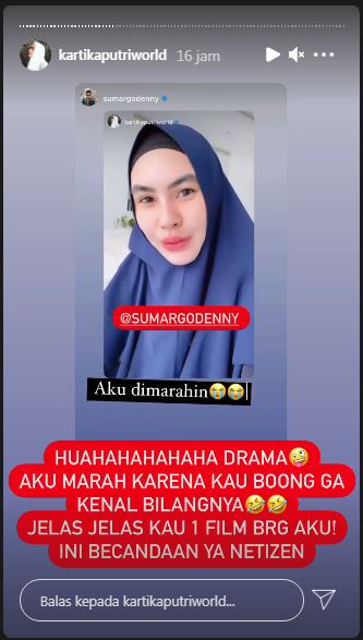 Kartika Putri kesal Denny Sumargo ngaku tak kenal dirinya