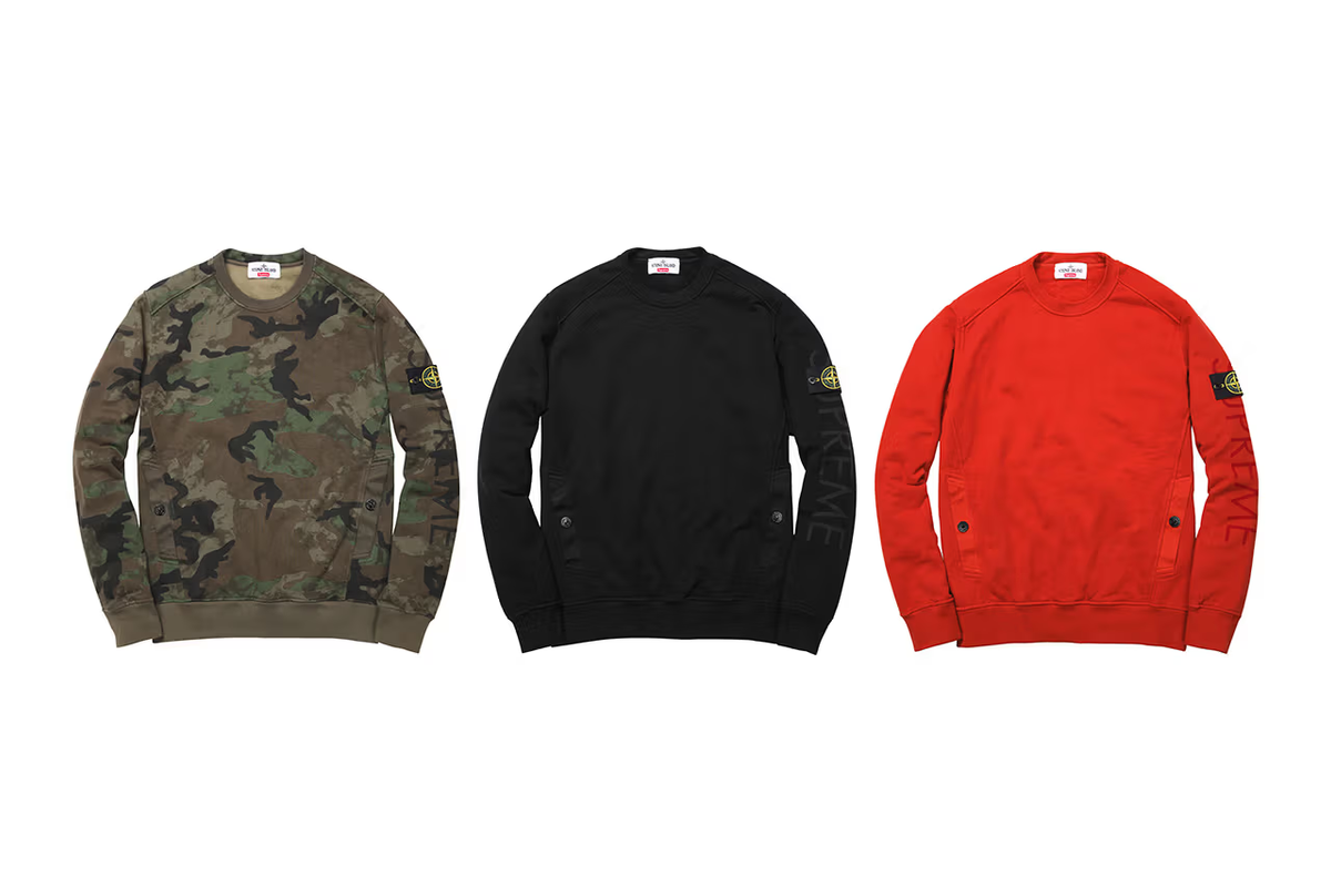 Supreme x Stone Island 2014 crewneck and beanie