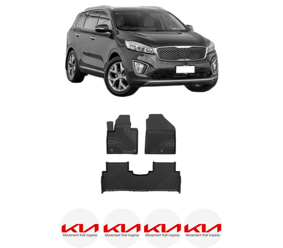 Set covorase presuri KIA SORENTO III | UM din 2010-2015, auto, din cauciuc thermoplastic, 4 Stickere auto cu KIA