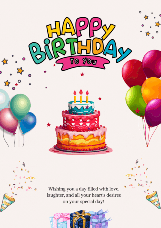 Pink and Brown Illustrative Happy Birthday A4 Document (4)