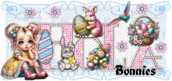 Hola Happy Easter bonnies