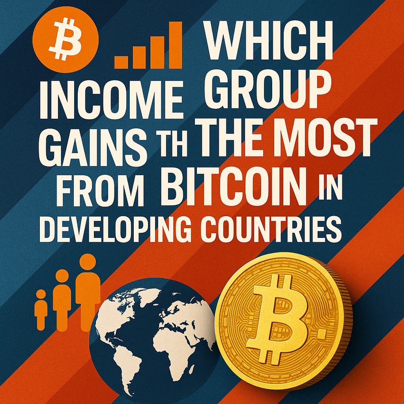 Which income group gains the most from Bitcoin in developing countries