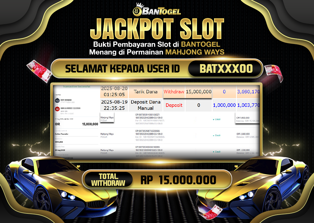 BUKTI JACKPOT LUNAS BANTOGEL