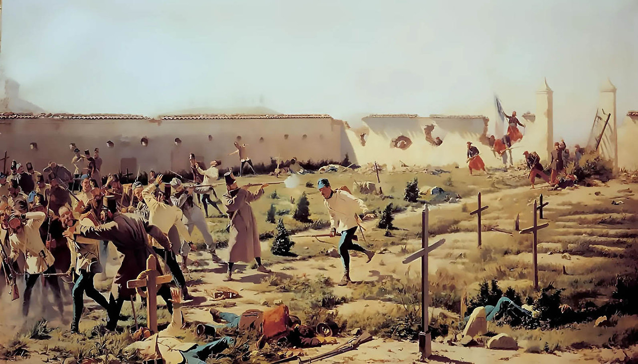 Franco austriaca Solferino Tomando el cementerio de Solferino Eleuterio Pagliano