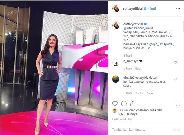 Cut Tari kembali aktif menjadi seorang host
