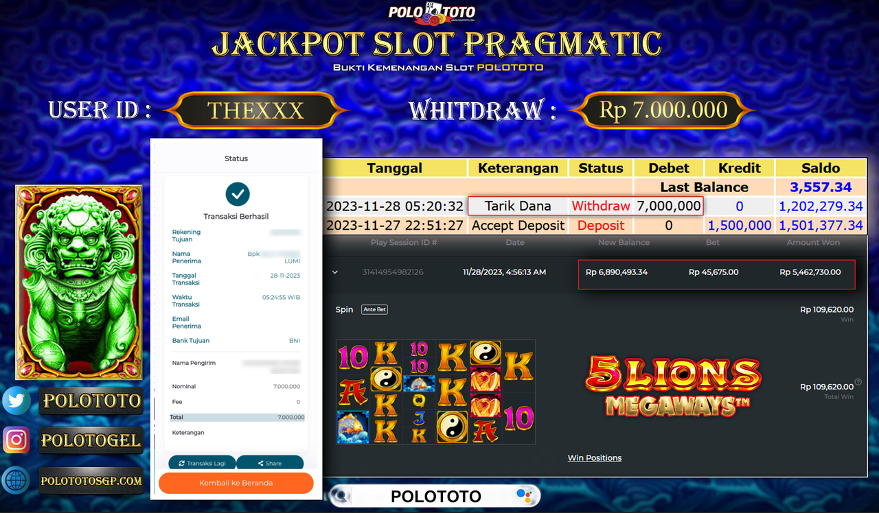 BUKTI PEMBAYARAN JACKPOT DIPOLOTOTO DIBAYAR LUNAS!!!
