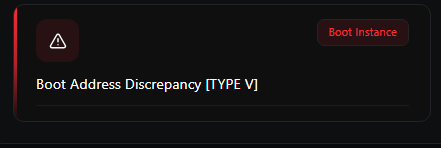 Boot Address Discrepancy [TYPE V]