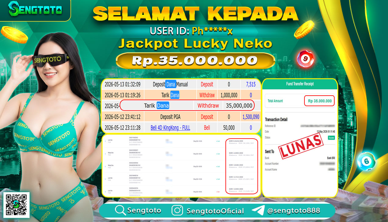 BUKTI PEMBAYARAN SLOT  LUCKY NEKO