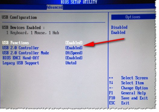 BIOS - включены ли USB порты