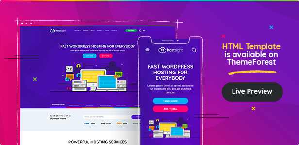 HostSite - Hosting and Technology Website PSD Template - 1