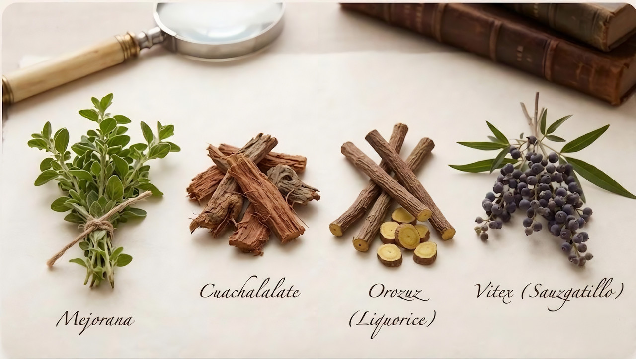 Ingredientes de Té Meli: Hoja de Frambuesa, Vitex, Manzanilla, Jengibre
