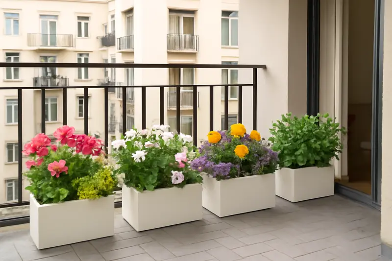 прямоугольный горшок для цветов