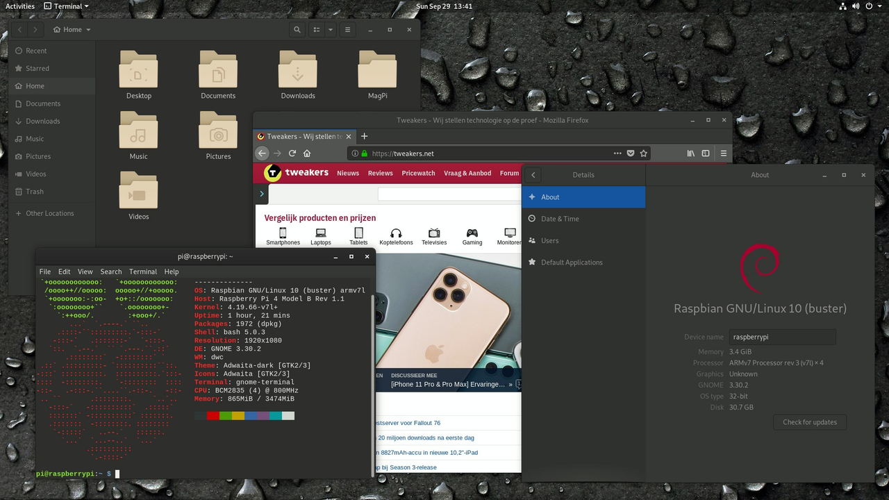 Gnome 3.30 on Raspbian