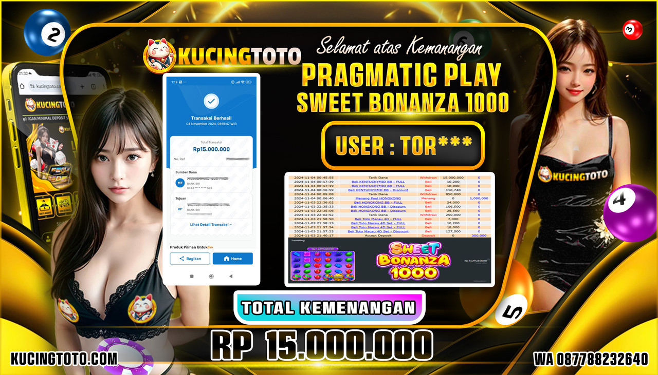 KUCINGTOTO JACKPOT SLOT SWEET BONANZA 1000 RP.15.000.000.,- LUNAS