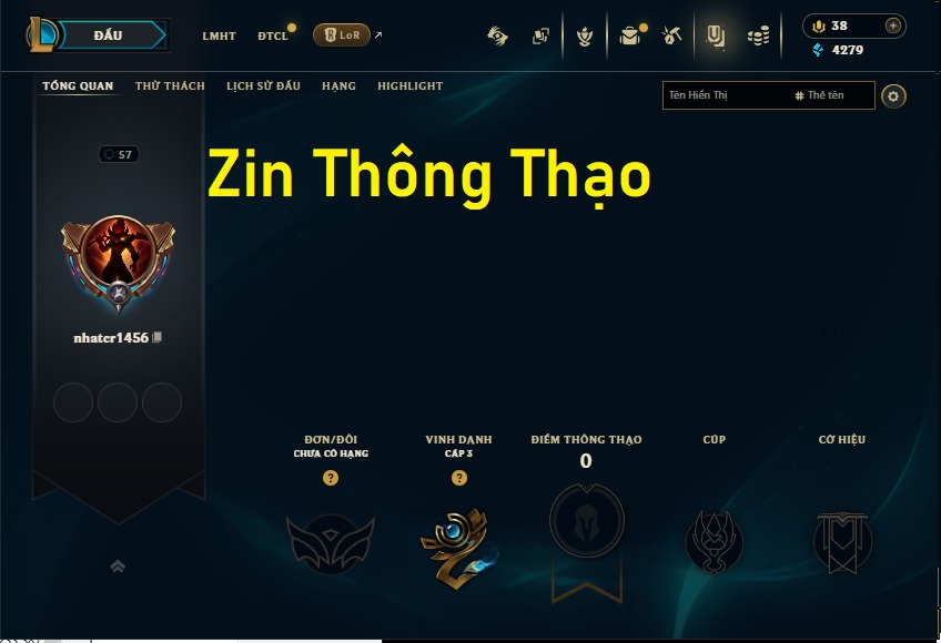 Acc LMHT # - Không Khung