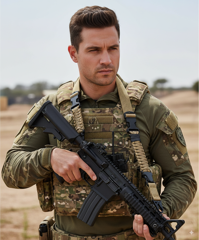 Heavy-duty braided paracord strap with plastic and zinc alloy buckle