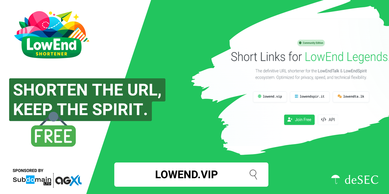 LowEnd Shortener Banner