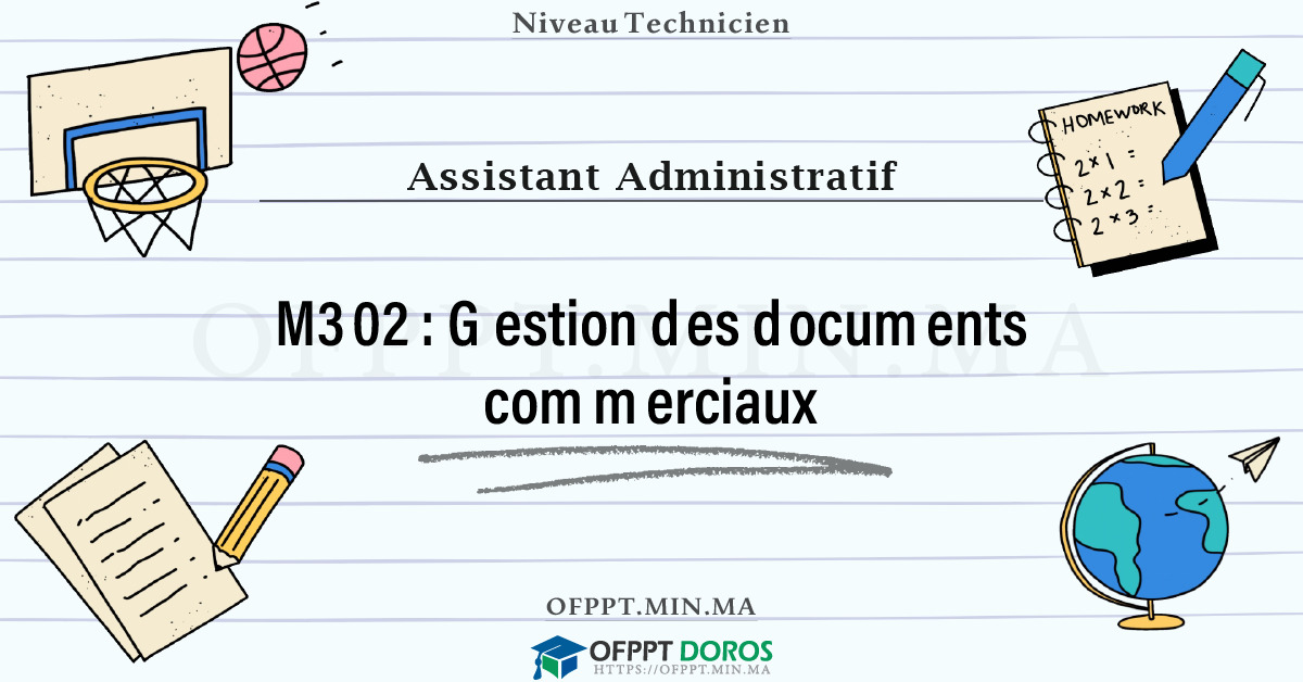 Sommaire détaillé du cours Gestion des documents commerciaux M302 OFPPT - Structure du module
