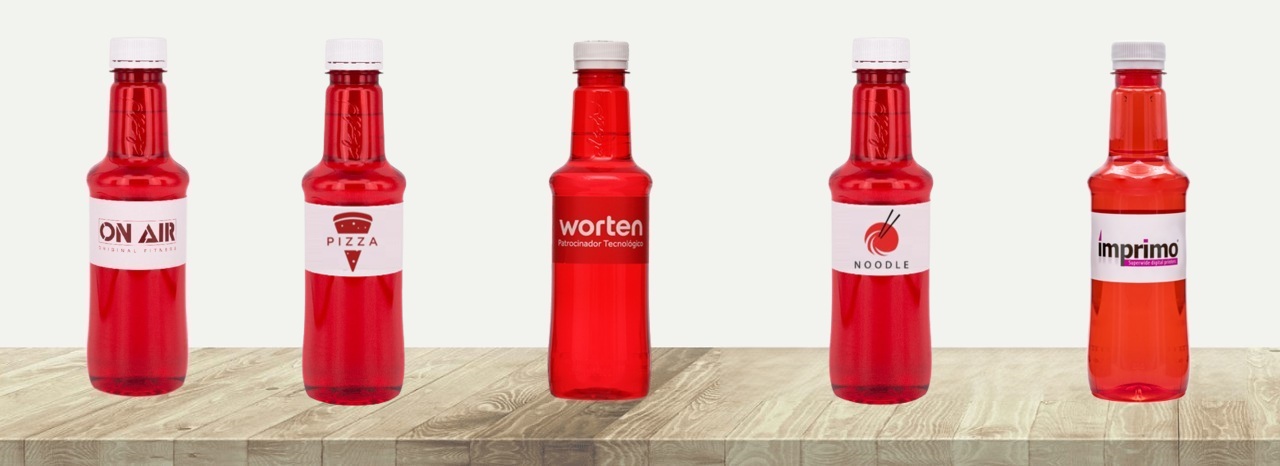 alzola botella roja etiqueta papel