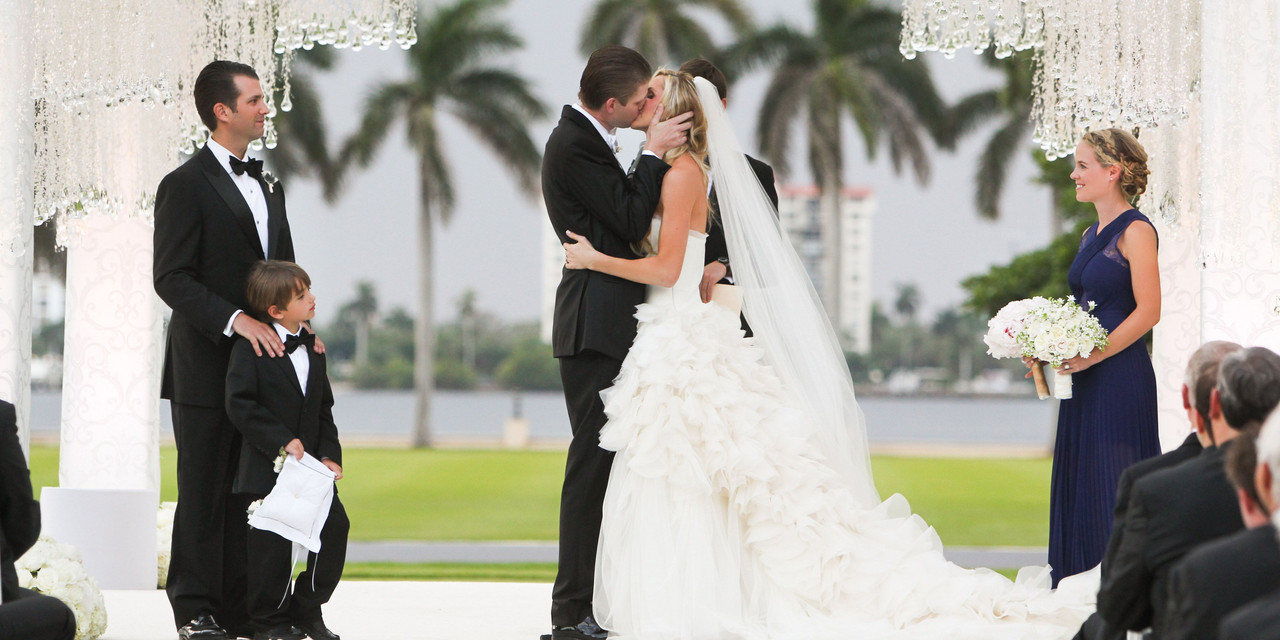 Eric Trump Kissing Lara Yunaska during wedding