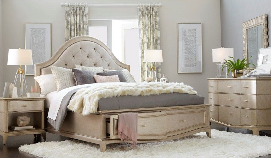 Available at malindafurniture.com Starlite King Upholstered Panel Bed