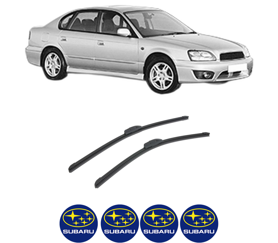 Set stergatoare auto SUBARU LEGACY III (BE) din 1998-2003, pentru parbriz auto, 2 bucati, Bosch Aerotwin Retrofit, din cauciuc siliconat rezistent, 4 Stickere Auto SUBARU