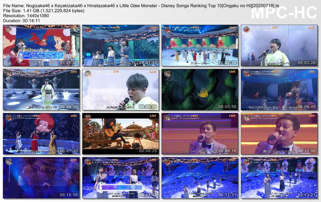 Nogizaka46 x Keyakizaka46 x Hinatazaka46 x Little Glee Monster - Disney Songs Ranking Top 10[Ongaku 