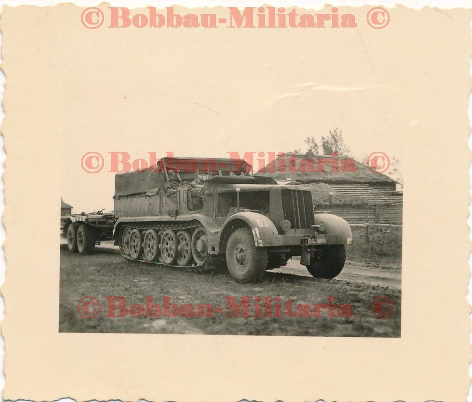 Foto Büssing SdKfz 7 schwere Halbkette 8.t Zugkraftwagen Tieflader Kfz