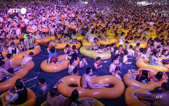 The Wuhan Maya Beach Water Park was filled with partygoers over the weekend as it hosted an electronic music festival, with little sign of social distancing or mask-wearing.