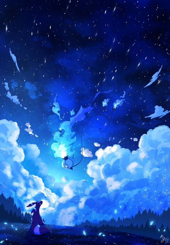 umbreon-and-chandelure-pokemon-drawn-by-