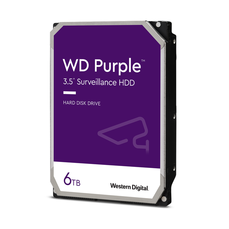 Disco duro de 3.5 pulgadas Western Digital de la serie Purple.