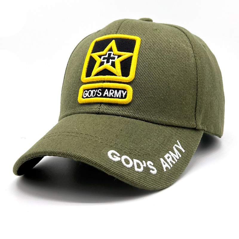 baseball cap religious army green hat velcro adjustable