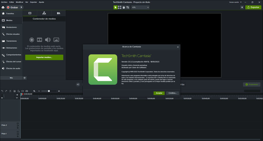 TechSmith Camtasia Studio 2023 v23.3.2 Build 49471 [Multileng][Crear videos] 22-10-2023-15-27-46