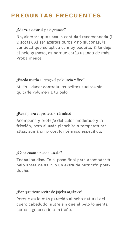 Preguntas frecuentes &mdash; Serum Capilar Reparador