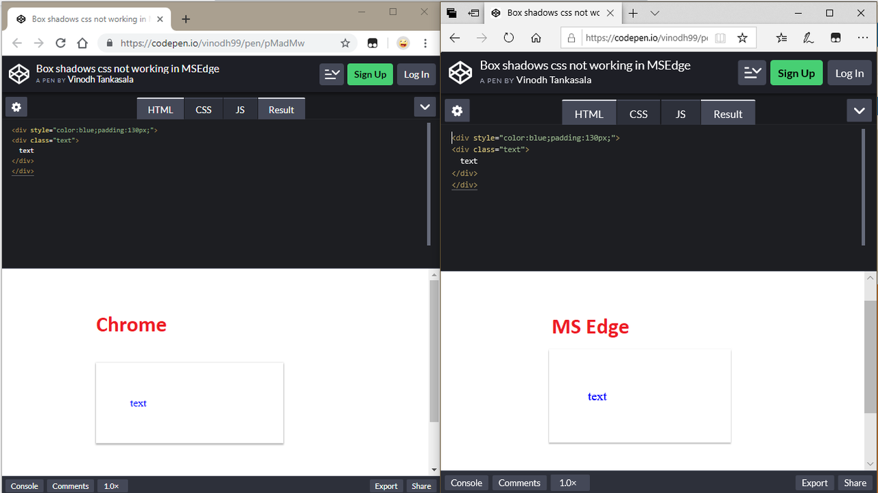 css - Multiple Box shadows doesn't work in MSEdge - Stack Overflow