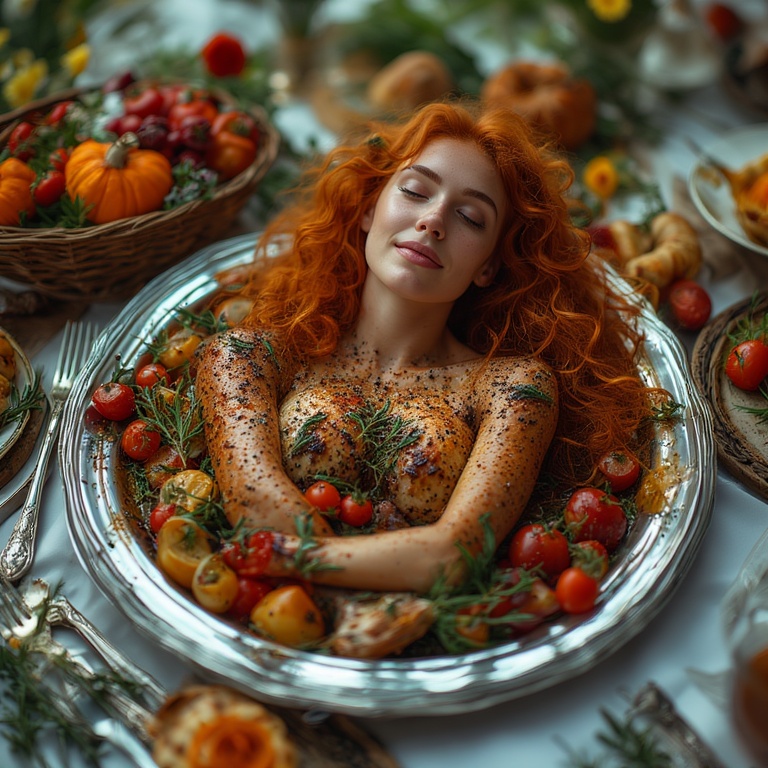 Garden wedding wom served Redhair 0 86