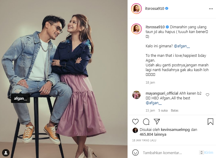 Rossa tulis pesan romantis di hari ulang tahun Afgan