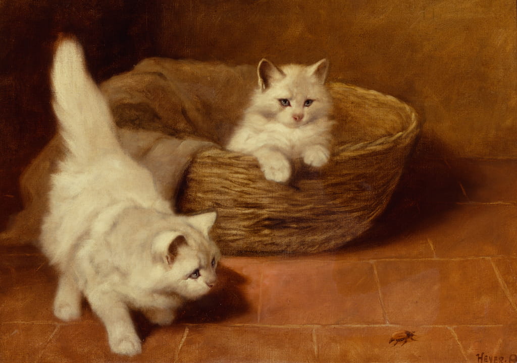 5-Arthur-Heyer-The-Intruder-oil-on-canvas-Meister-Drucke-1317008